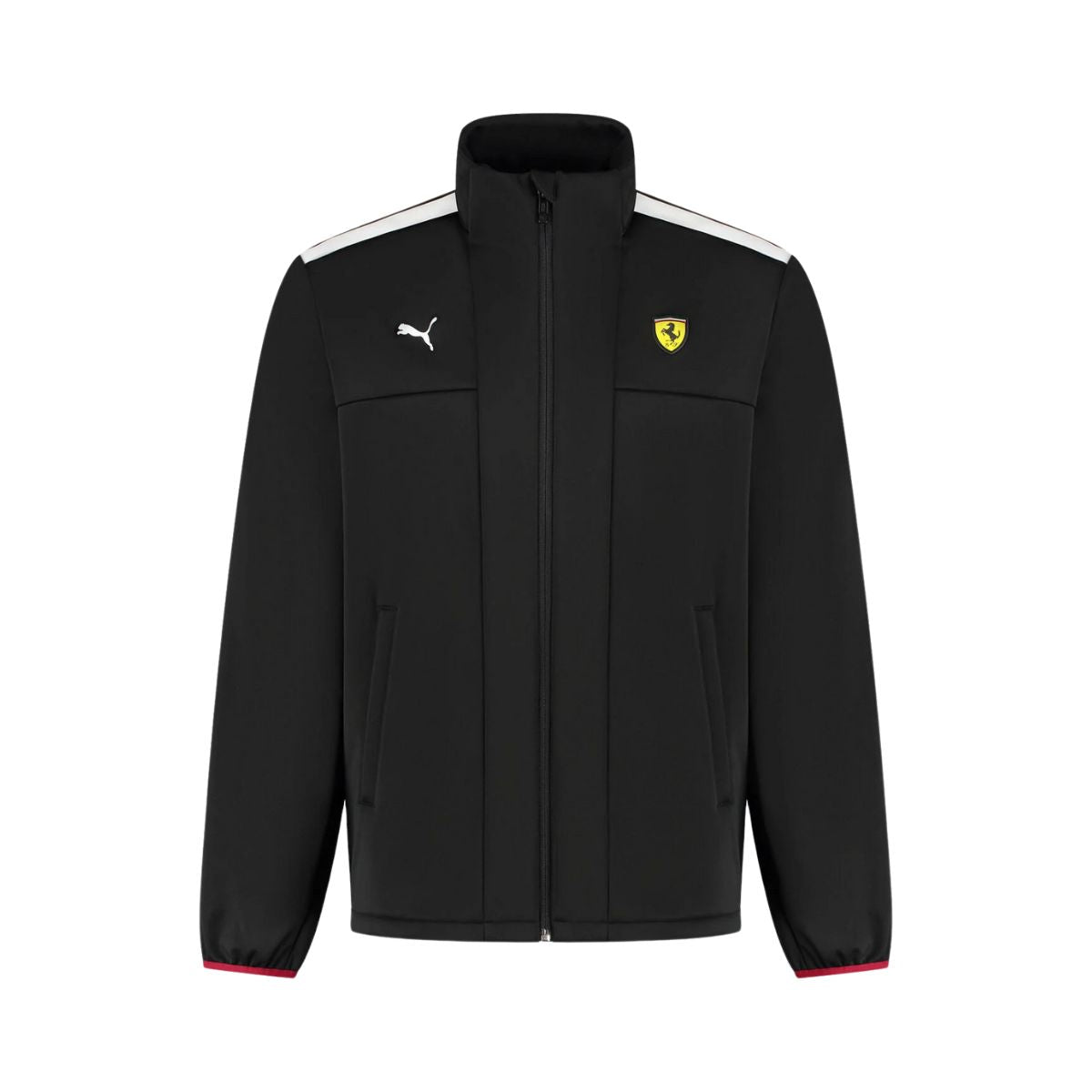 2025 Scuderia Ferrari F1™ Team Logo FW Men's Softshell Jacket - Black / Dark Cherry