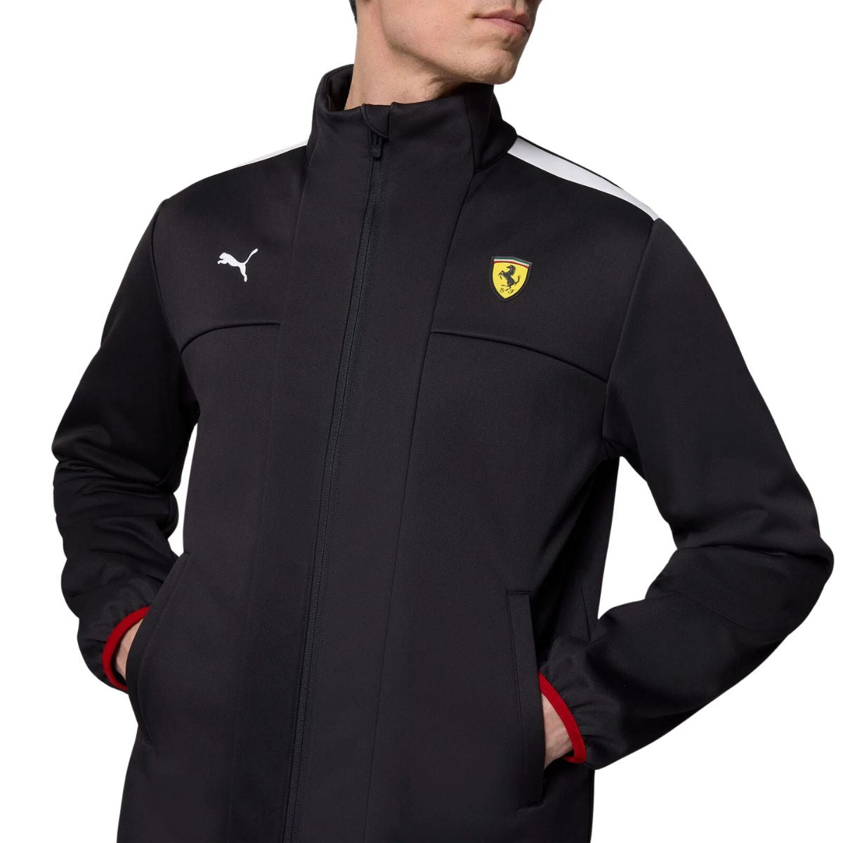 2025 Scuderia Ferrari F1™ Team Logo FW Men's Softshell Jacket - Black / Dark Cherry