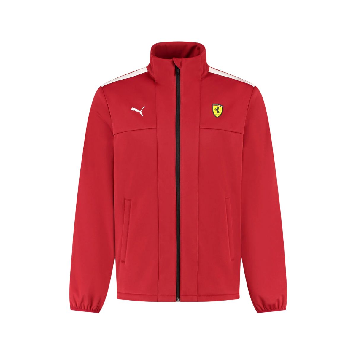2025 Scuderia Ferrari F1™ Team Logo FW Men's Softshell Jacket - Black / Dark Cherry
