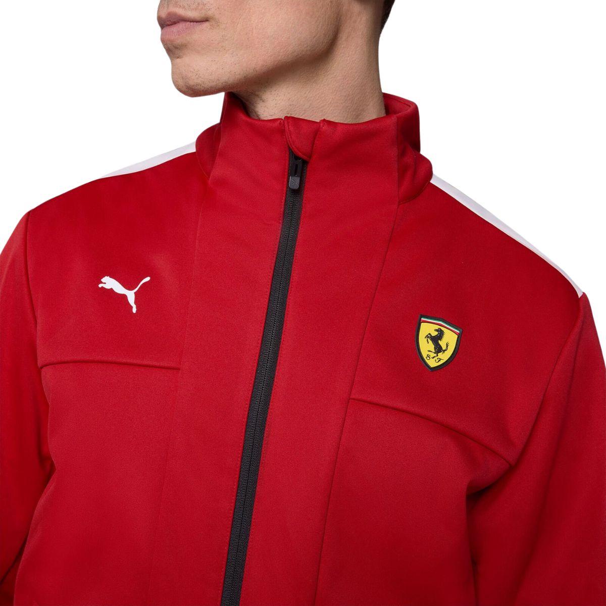 2025 Scuderia Ferrari F1™ Team Logo FW Men's Softshell Jacket - Black / Dark Cherry