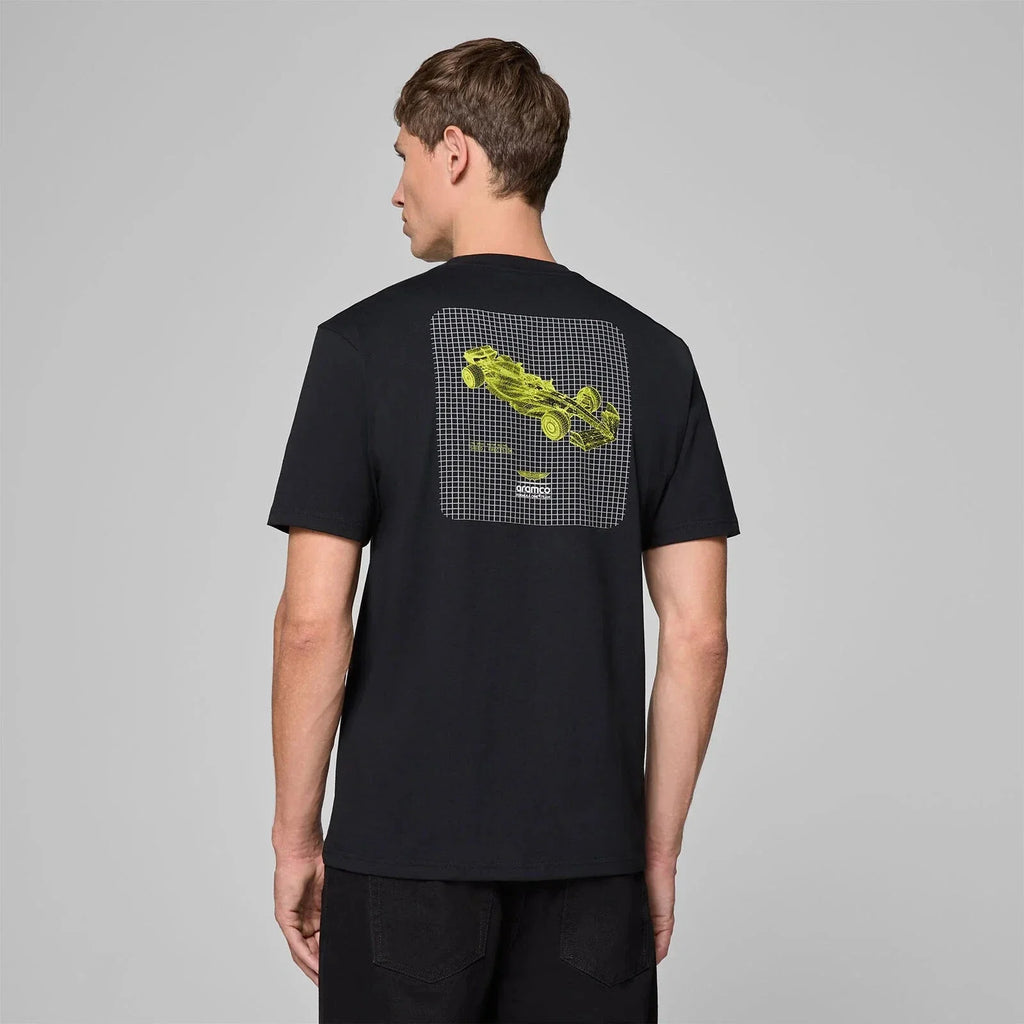 Aston Martin F1 Tech Men's Wireframe Graphic T-Shirt - Black