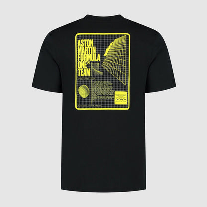 Aston Martin F1 Tech Men's Grid Data Graphic T-Shirt - Black
