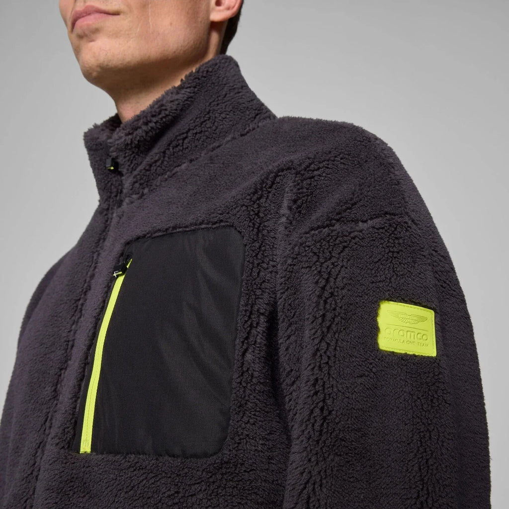 Aston Martin F1 Tech Sherpa Jacket - Black