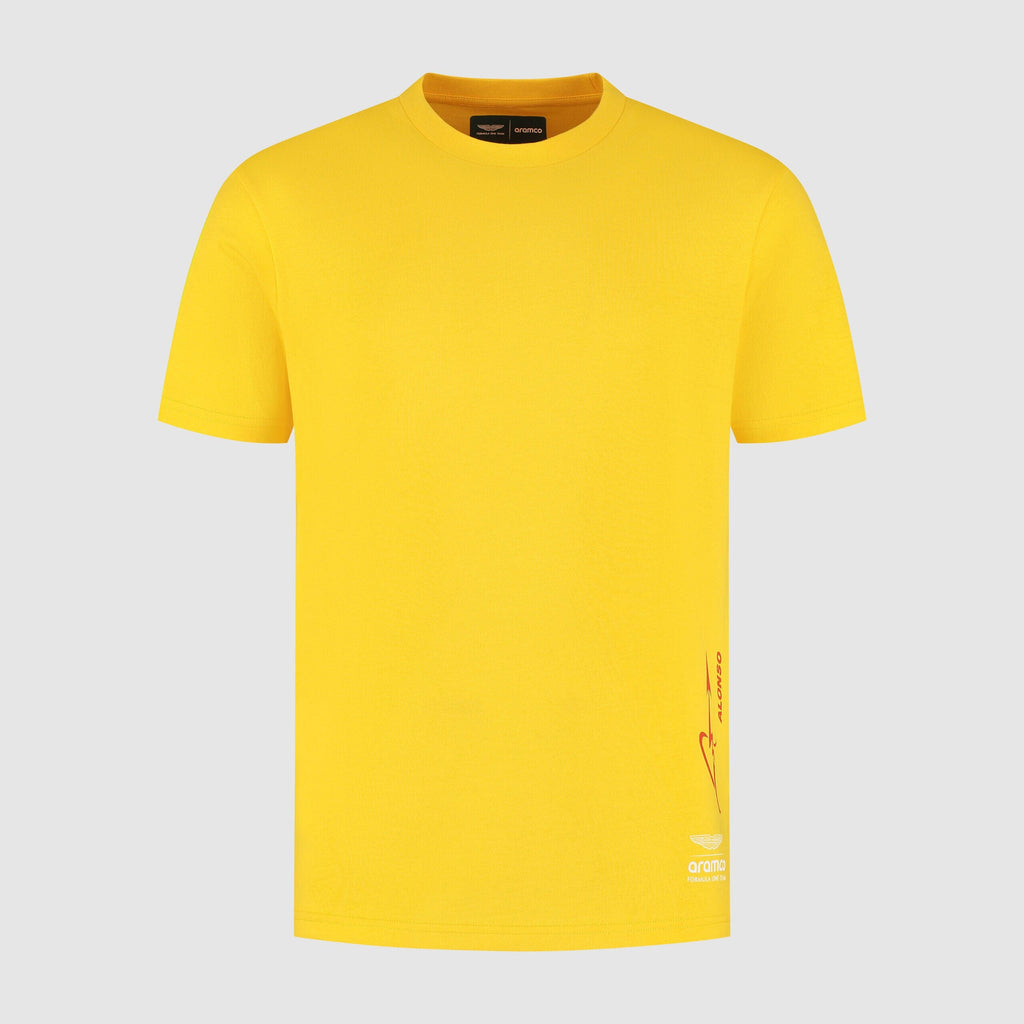 تيشيرت أستون مارتن فورمولا 1 الخاص بسباق الجائزة الكبرى الإسباني - أصفر